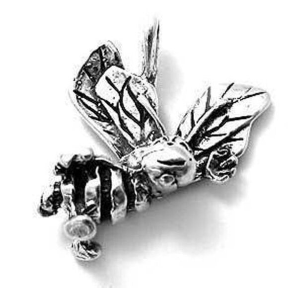 BEE CHARM IN 3D. STERLING SILVER. - Picture 1 of 1